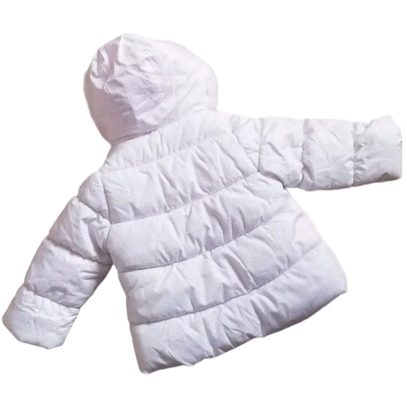 Protection System Girls Hooded Parka Puffer Jacket 12 Months White Sparkle. - Picture 3 of 8